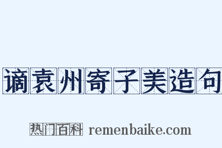 谪袁州寄子美造句是什么意思的图片